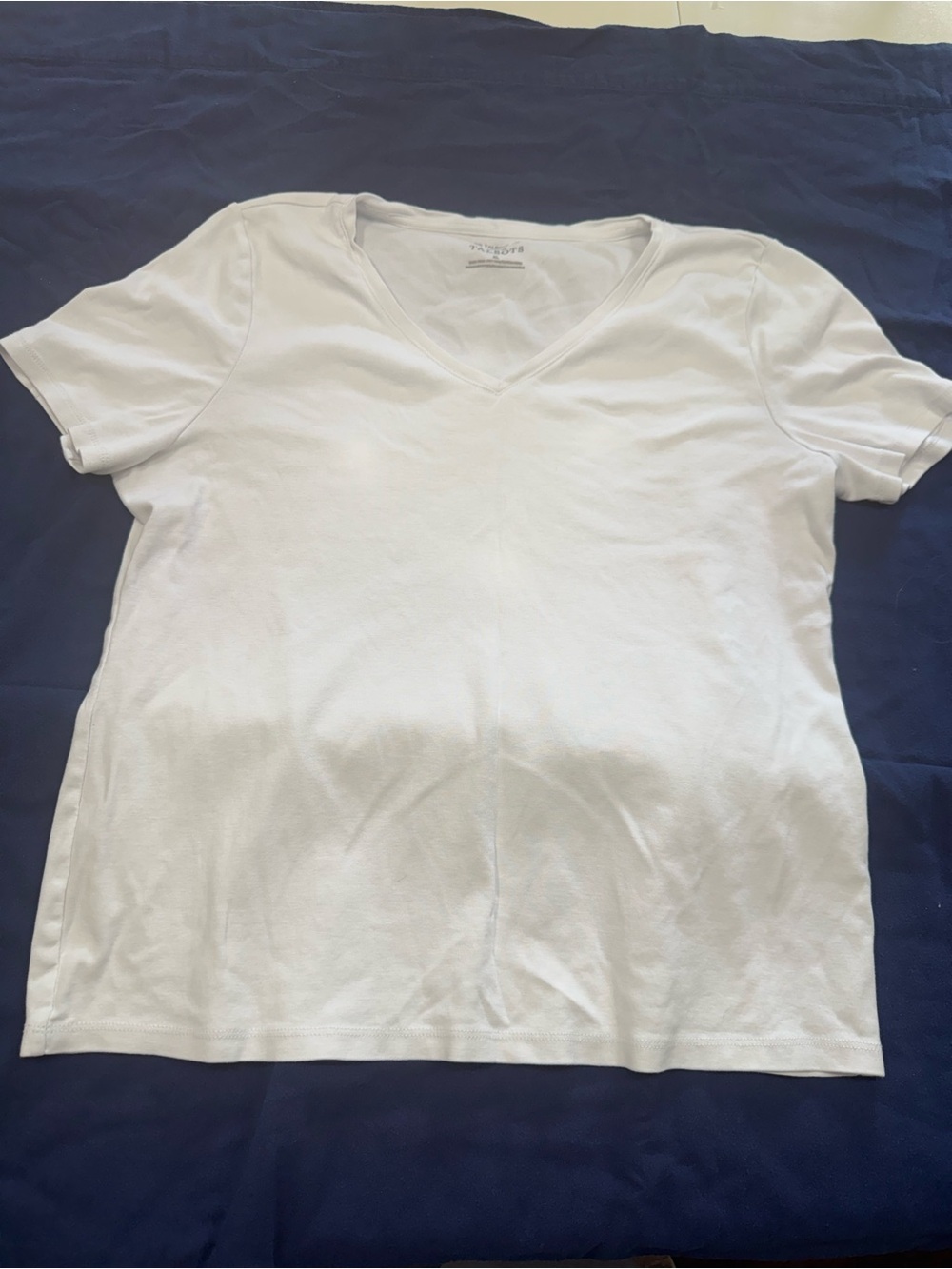 Talbots White 100% Pima Cotton V-Neck Short Sleeve Tee (Size XL)